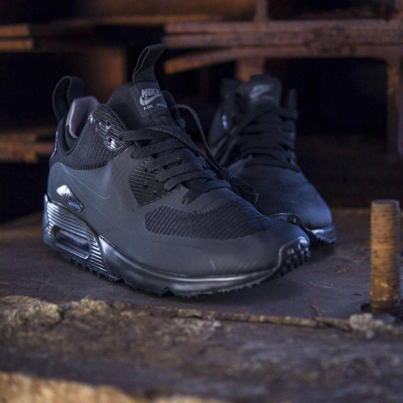 

Мужские кроссовки Nike Air Max 90 Mid Winter Black / Найк Аир Макс 90 Мид Винтер Черные, Черный