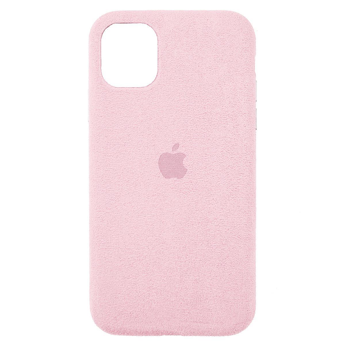 

Чехол накладка для iPhone 11 Alcantara Full pink sand, Розовый