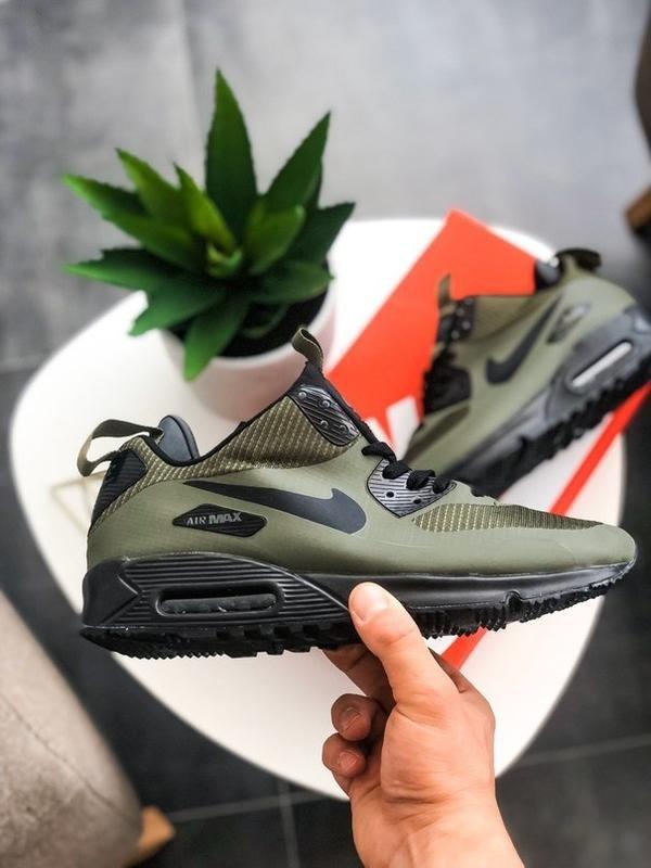 

Мужские кроссовки Nike Air Max 90 Mid Winter Khaki / Найк Аир Макс 90 Мид Винтер Хаки 42, Черный