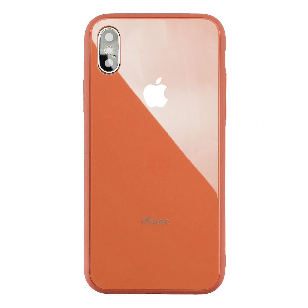 

Чехол накладка xCase на iPhone XS Max Glass Pastel Case Logo peach