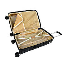 Прочный пластиковый чемодан из полипропилена маленький, ручная кладь темно-синий, фото 2