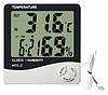Термометр гигрометр HTC-2 +часы, календарь, наружный датчик температуры