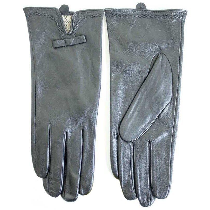 

Женские кожаные перчатки Shust Gloves чёрные 368s2 М, Черный