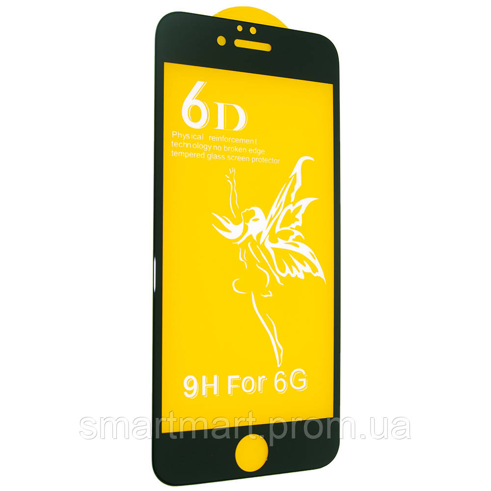 

Защитное стекло 6D Premium Glass 9H Full Glue для Apple iPhone 6 iPhone 6S Black 00005777, КОД: 1261175, Черный