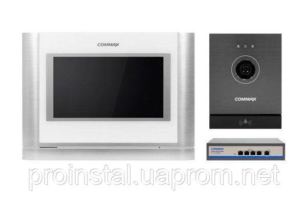 

Комплект видеодомофона Commax CIOT-700M + Commax CIOT-D20M (A) c коммутатором на 4 порта White