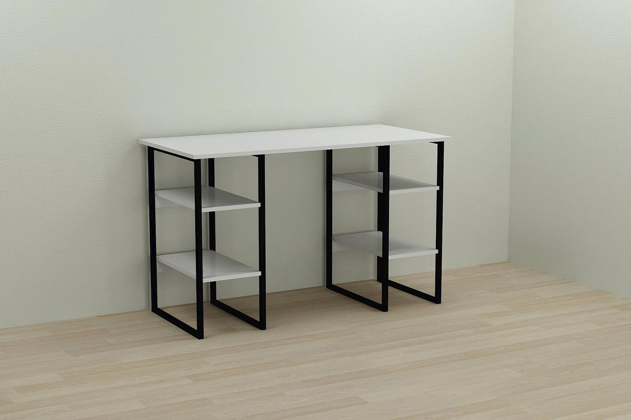

Компьютерный стол Ferrum-decor Карэн 75x120x60 черный ДСП Белое 16мм, Белый
