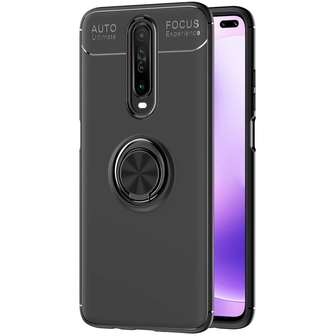 

TPU чехол Deen ColorRing под магнитный держатель (opp) для Xiaomi Redmi K30 / Poco X2, Черный / черный