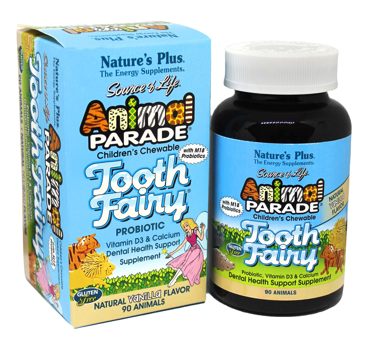 

Пробиотик для детей Natures Plus Tooth Fairy Animal Parade для здоровья зубов и полости рта 90 жевательных