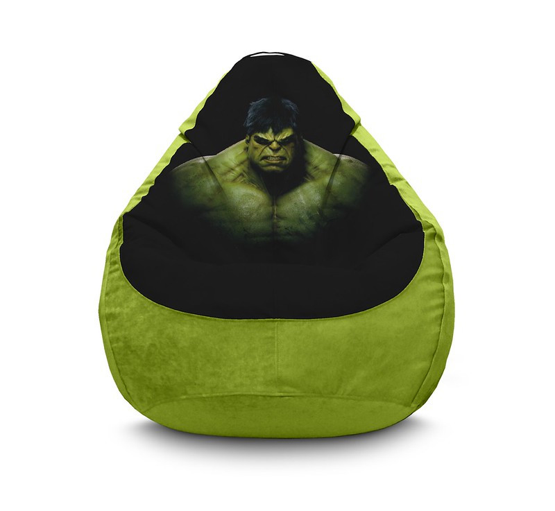 

Кресло мешок груша "Hulk. Portrait" Флок XXXL (100х135 см)