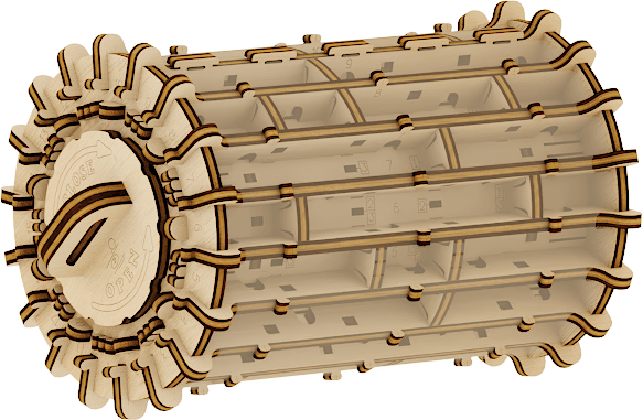 

Механічна дерев"яна 3D-модель "Лабіринт "Scroll & hole" 36*18*3 см