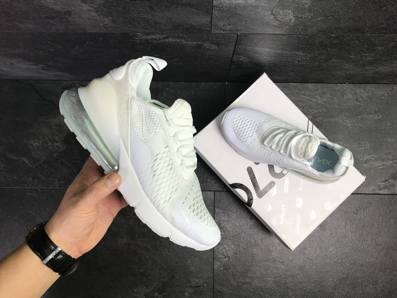 

Кроссовки мужские Nike Air Max 270, белые 43, Белый