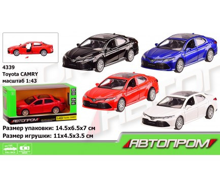 

Машина металлическая АвтоПром Toyota CAMRY, 1:43, 4 цвета, 4339