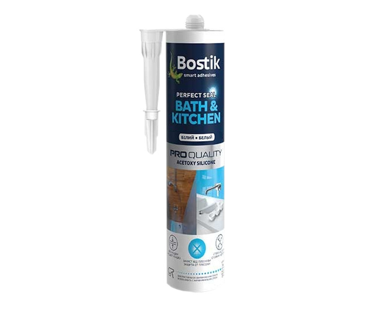 Герметик силиконовый BOSTIK BATH & KITCHEN A санитарный белый 280мл