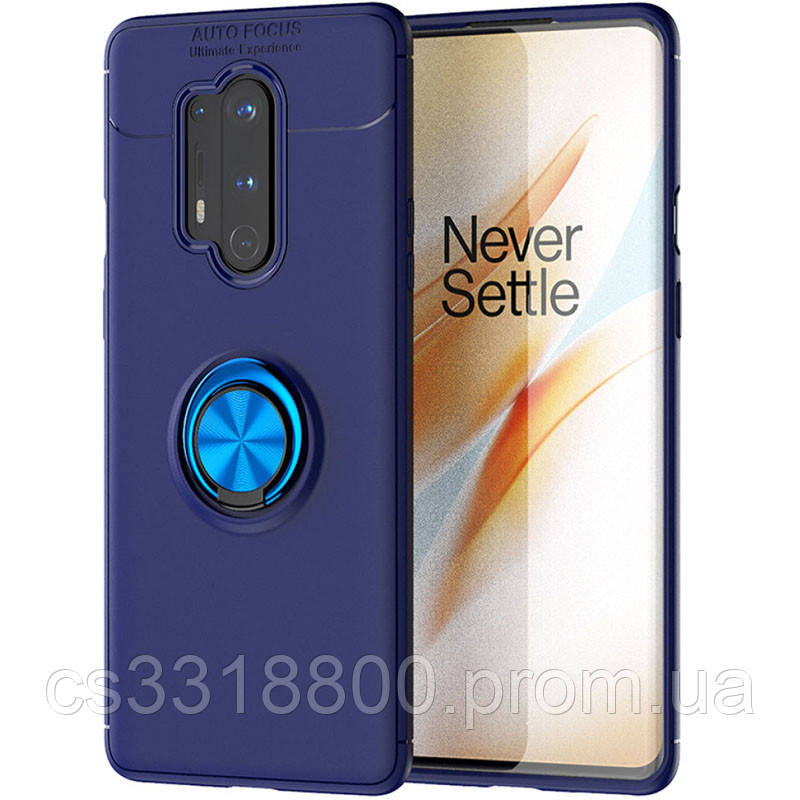 

TPU чехол Deen ColorRing под магнитный держатель (opp) для OnePlus 8 Pro, Синий / синий