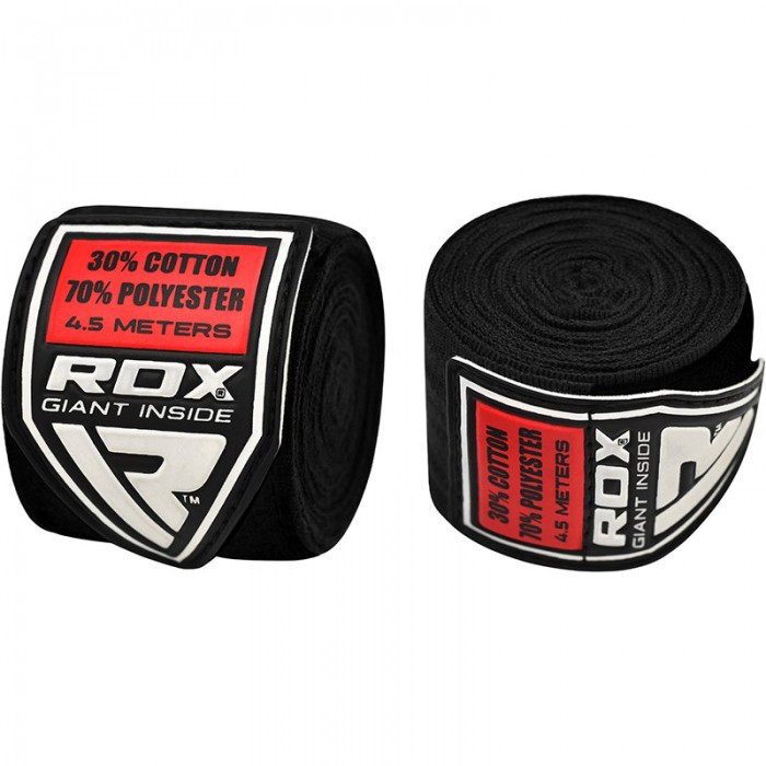 Бинти боксерські RDX Fibra Black 4.5 m