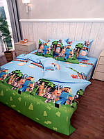 Комплект подросткового постельного полуторного белья Майнкрафт, Бязь Люкс, фото 1