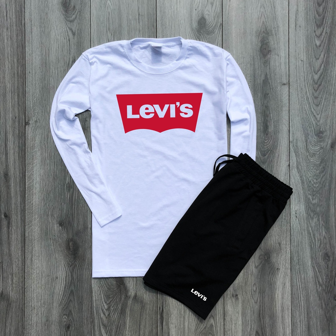 

Мужская кофта с длинными рукавами + шорты Levis. Мужской летний костюм джерси+шорты. M