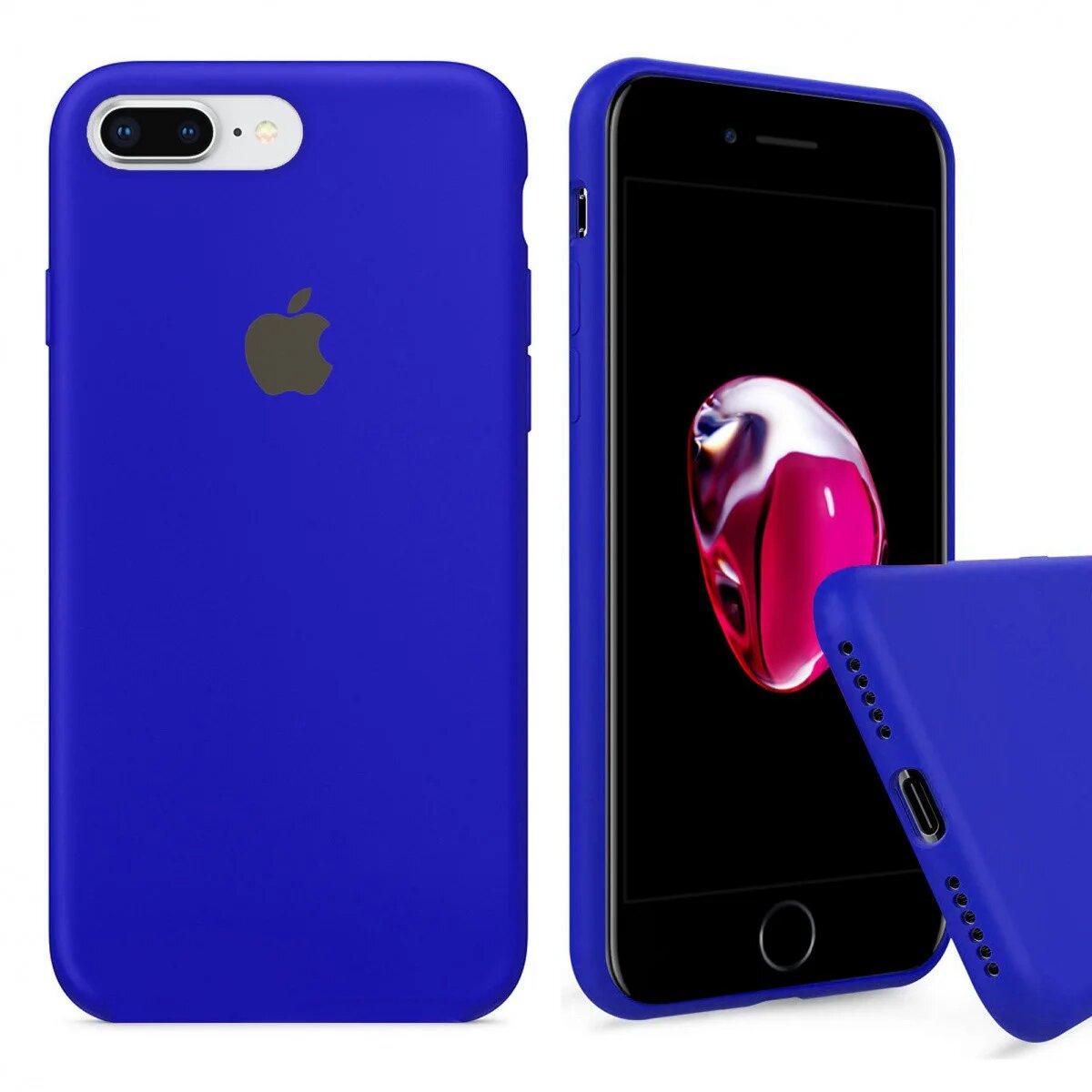 

Чехол Silicone FULL case для IPhone 7 Plus Shiny Blue электрик