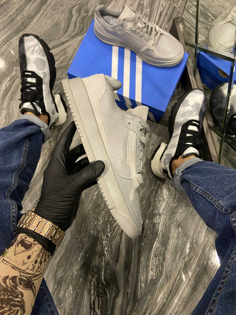 

Кроссовки мужские Adidas Brand With The 3 Stripes Grey (Серый). Стильные мужские кроссовки.