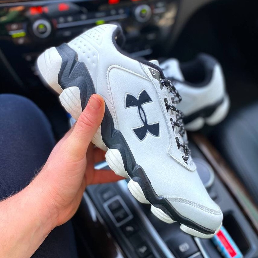 

Under Armour White Black | кроссовки мужские; спортивные; весенние/осенние/летние; белые/черные, Черно-белый