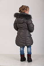Детское зимнее пальто для девочки 166GREY Серая, фото 2