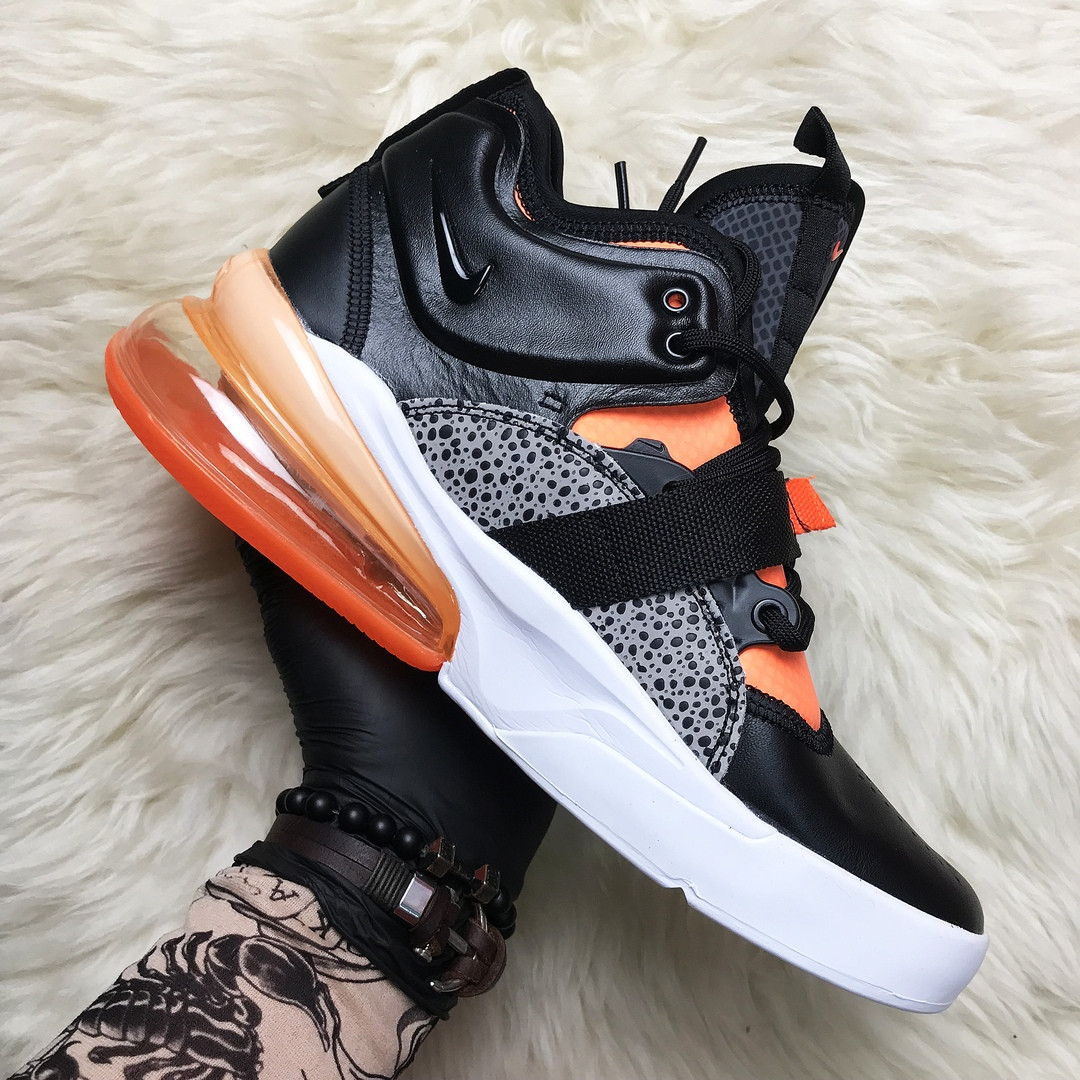 

Кроссовки мужские Nike Air Force 270 Black Orange (Черный). Стильные мужские кроссовки., Чёрный