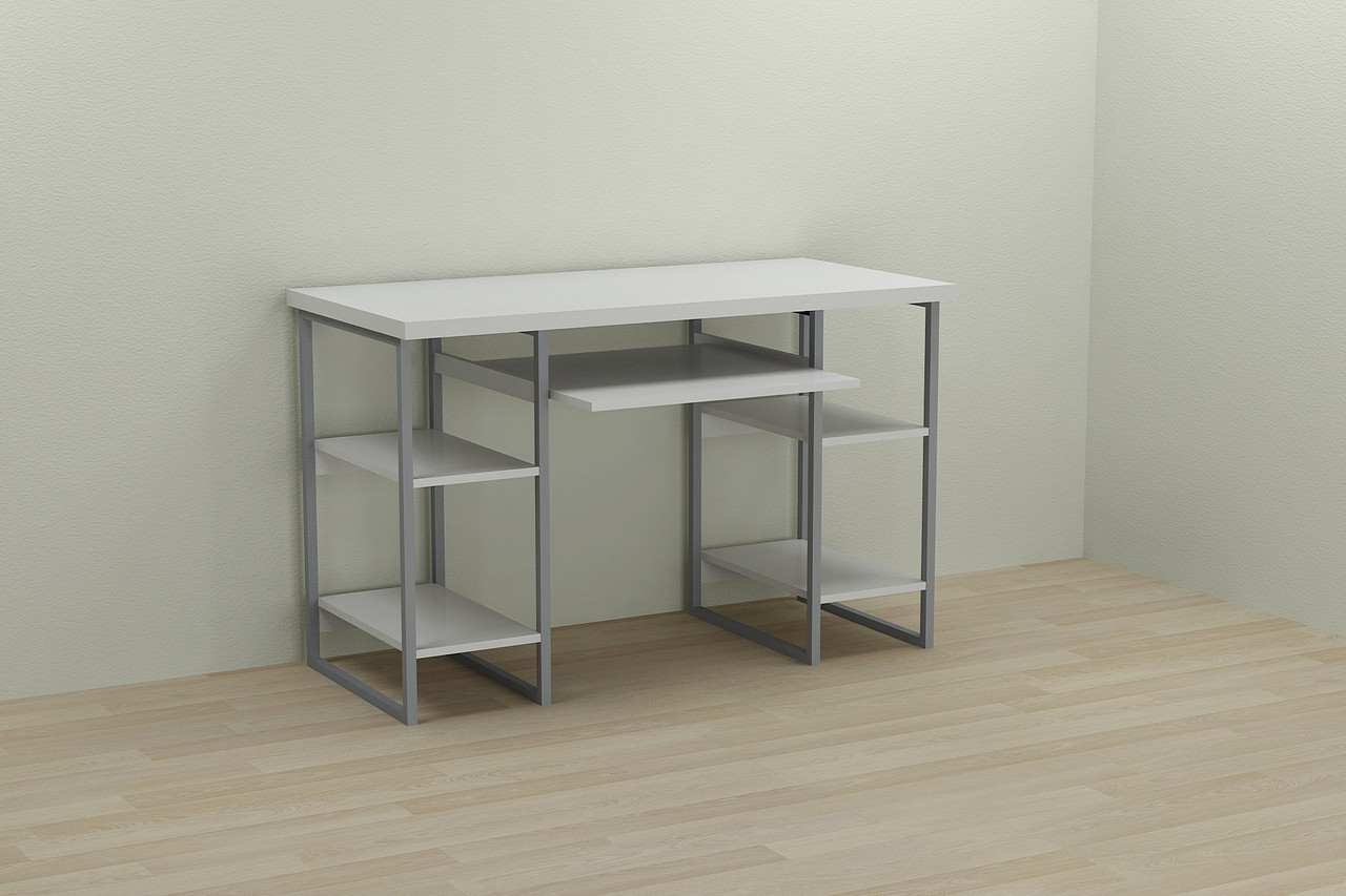 

Компьютерный стол Ferrum-decor Тим 75x120x70 серый ДСП Белое 32мм, Белый