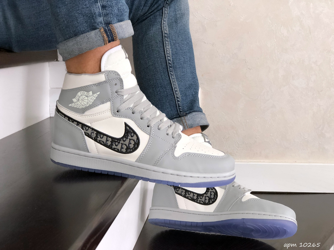 

Кроссовки Nike Air Jordan,серые с белым. Хит 46р, Светло-серый