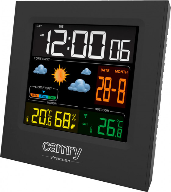 

Домашняя электронная настольная портативная метеостанция барометр термометр будильник дата Camry CR 1166