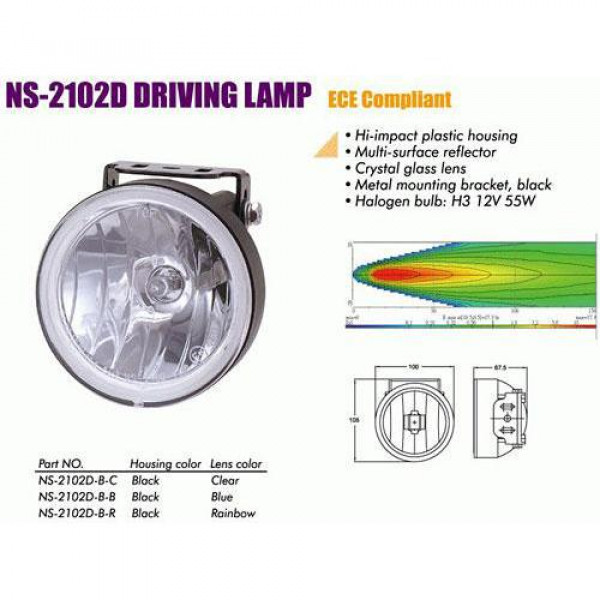 

Фари додаткові NS-2102 D-B-C H3/12 В/55W/D=100mm