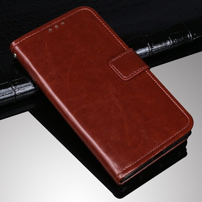 

Чехол Fiji Leather для Leagoo M12 книжка с визитницей темно-коричневый, Тёмно коричневый