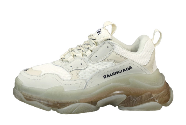 Кроссовки женские Balenciaga Triple S Clear Sole Beige бежевые / Обувь Баленсиага Трипл С прозрачная подошва