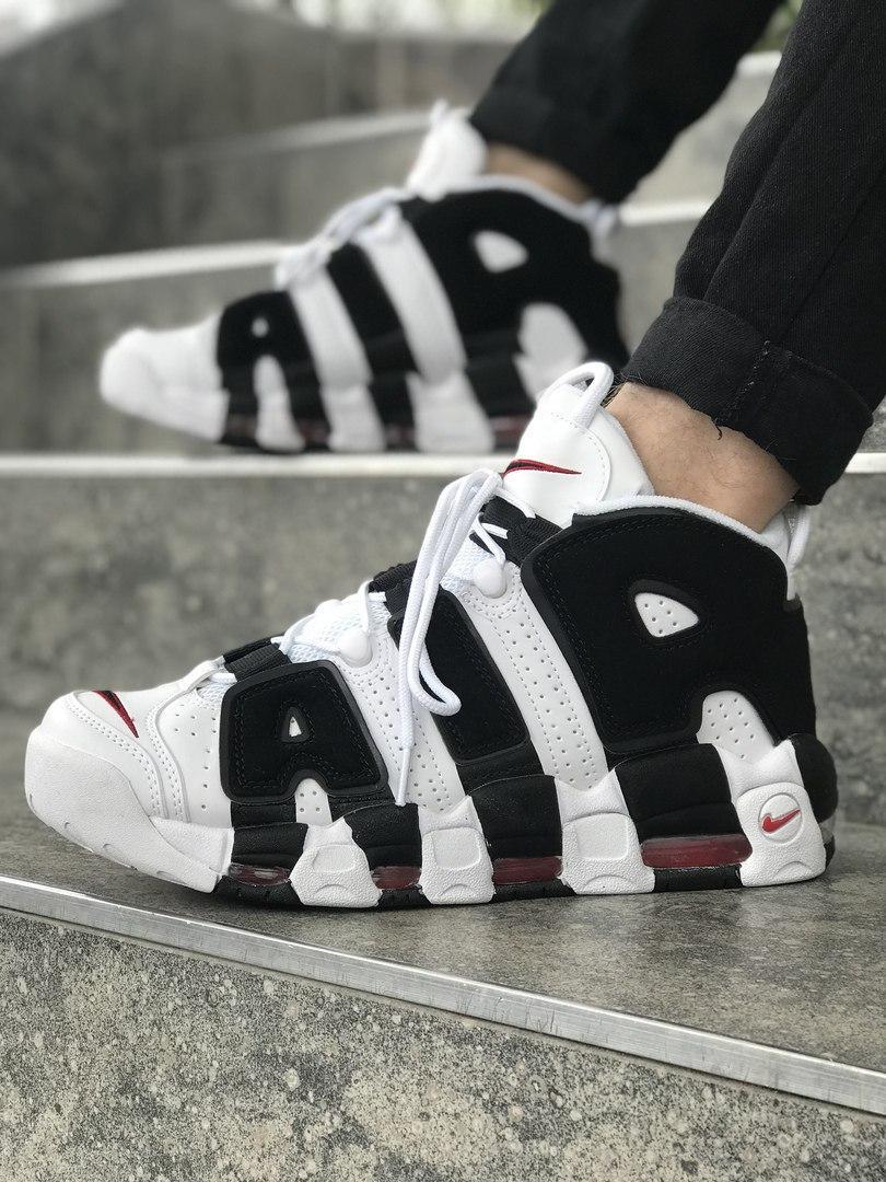 

Мужские кроссовки Nike Air More Uptempo Black White / Найк Аир Мор Аптемпо Черные Белые 45, Черно-белый