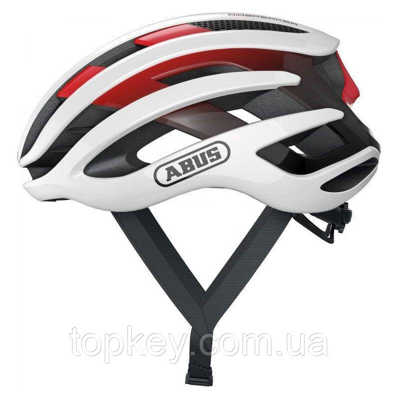 

Шолом велосипедний ABUS AIRBREAKER L 59-61 White Red (868375, Белый с красным