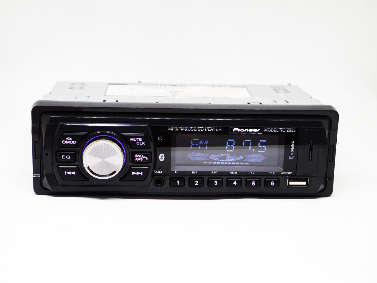 

Автомагнитола Pioneer 2033BT 7цветов Bluetooth, MP3, FM, SD, AUX