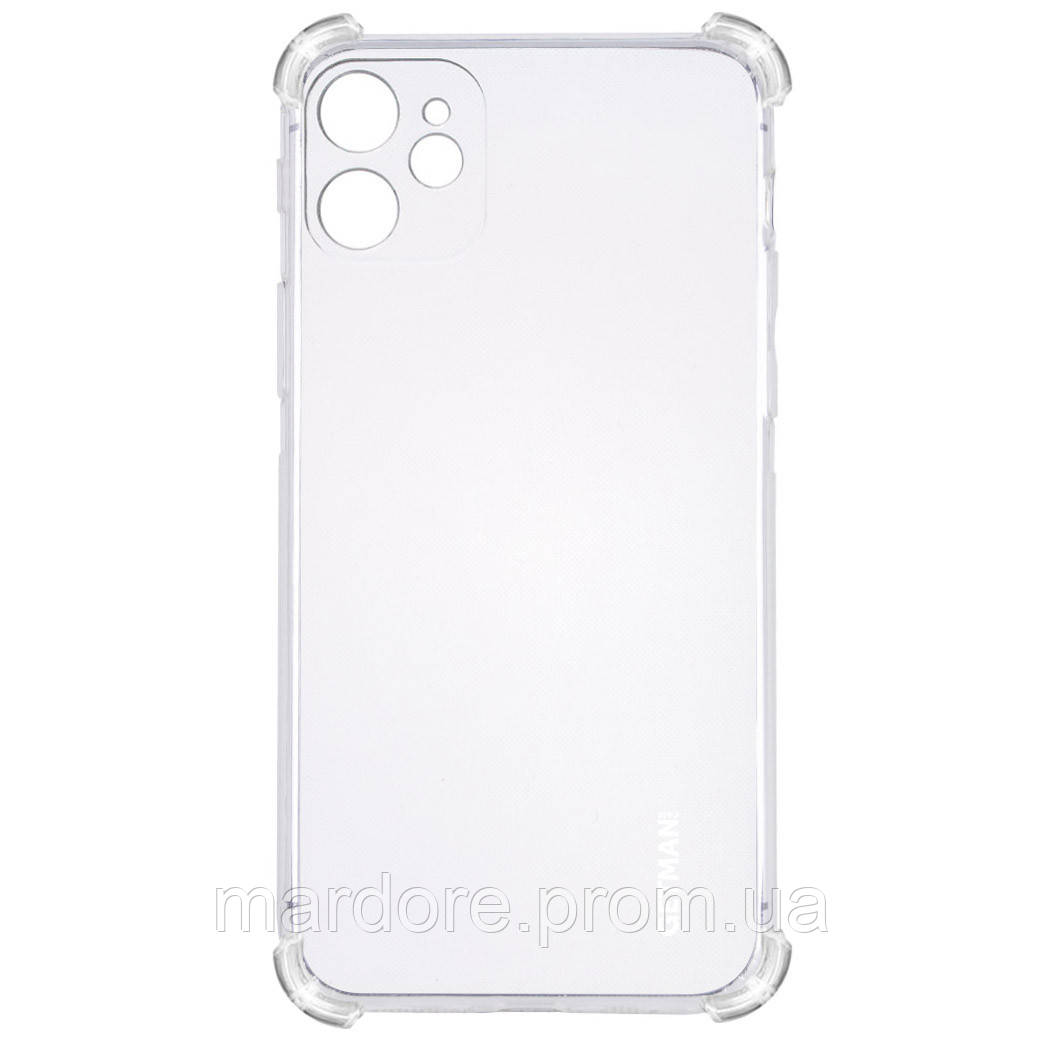 

TPU чехол GETMAN Ease logo усиленные углы для Apple iPhone 12 (6.1, Прозрачный / transparent