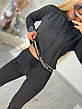 Спортивный женский летний черный костюм со штанами батал, фото 2