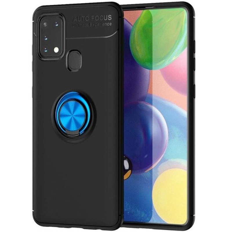 

TPU чехол Deen ColorRing под магнитный держатель (opp) для Samsung Galaxy M31, Черный / синий