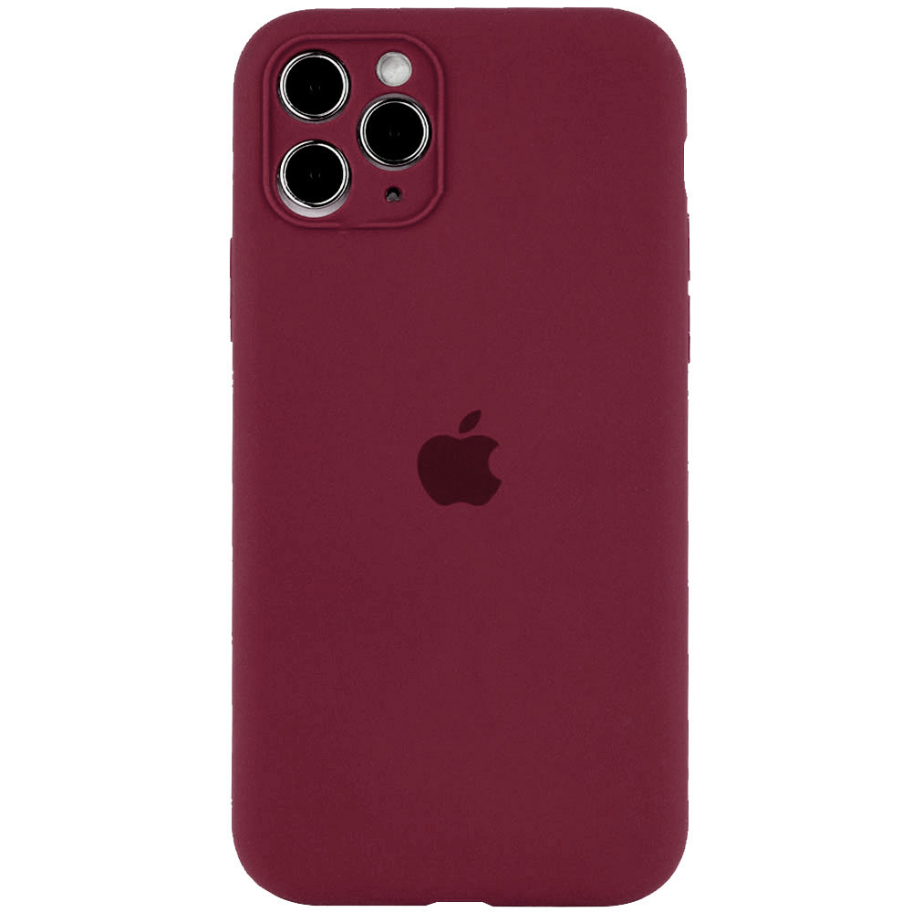 

Чехол Silicone Case Full Camera Protective (AA) для Apple iPhone 12 Pro Max (6.7"), Бордовый / plum