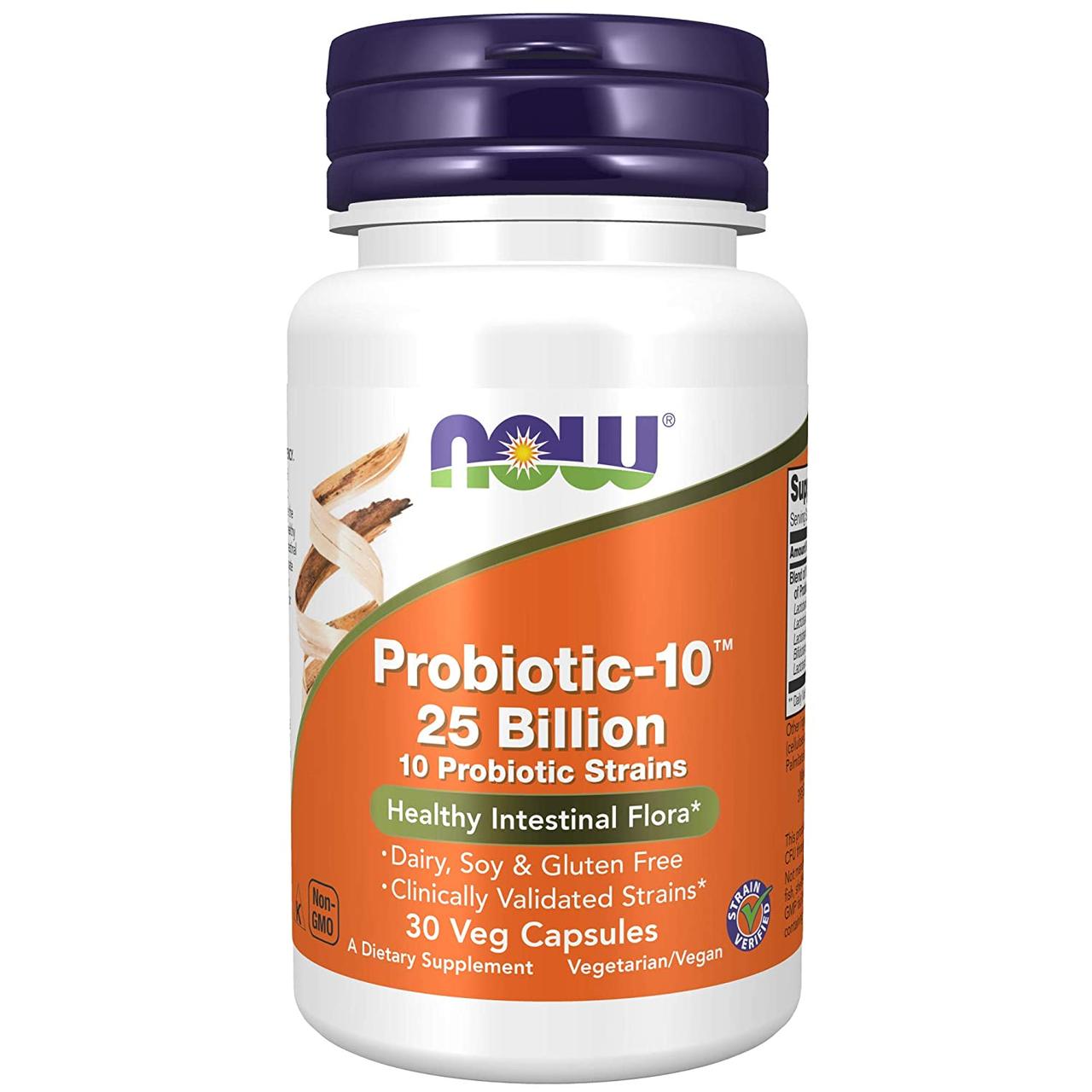 

Пробіотик Probiotic-10 Now Foods 25 млрд КОЕ 30 капсул