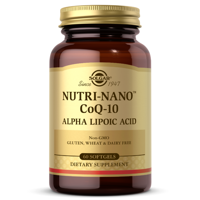 

Коэнзим Q10 и альфа липоевая кислота Nutri-Nano CoQ-10 Alpha Lipoic Acid Solgar 60 капсул