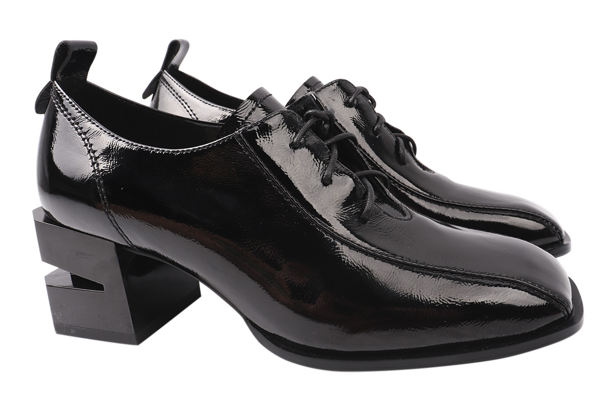 

Туфли женские на каблуке из натуральной лаковой кожи, черные Berkonty 36, Черный