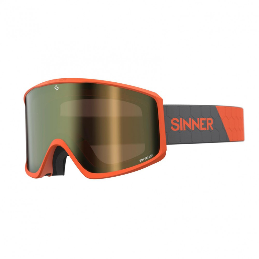 

Маска гірськолижна Sinner Sin Valley+ Orange-Gold Mir + Orange Sintec (SIGO-184-60-09)