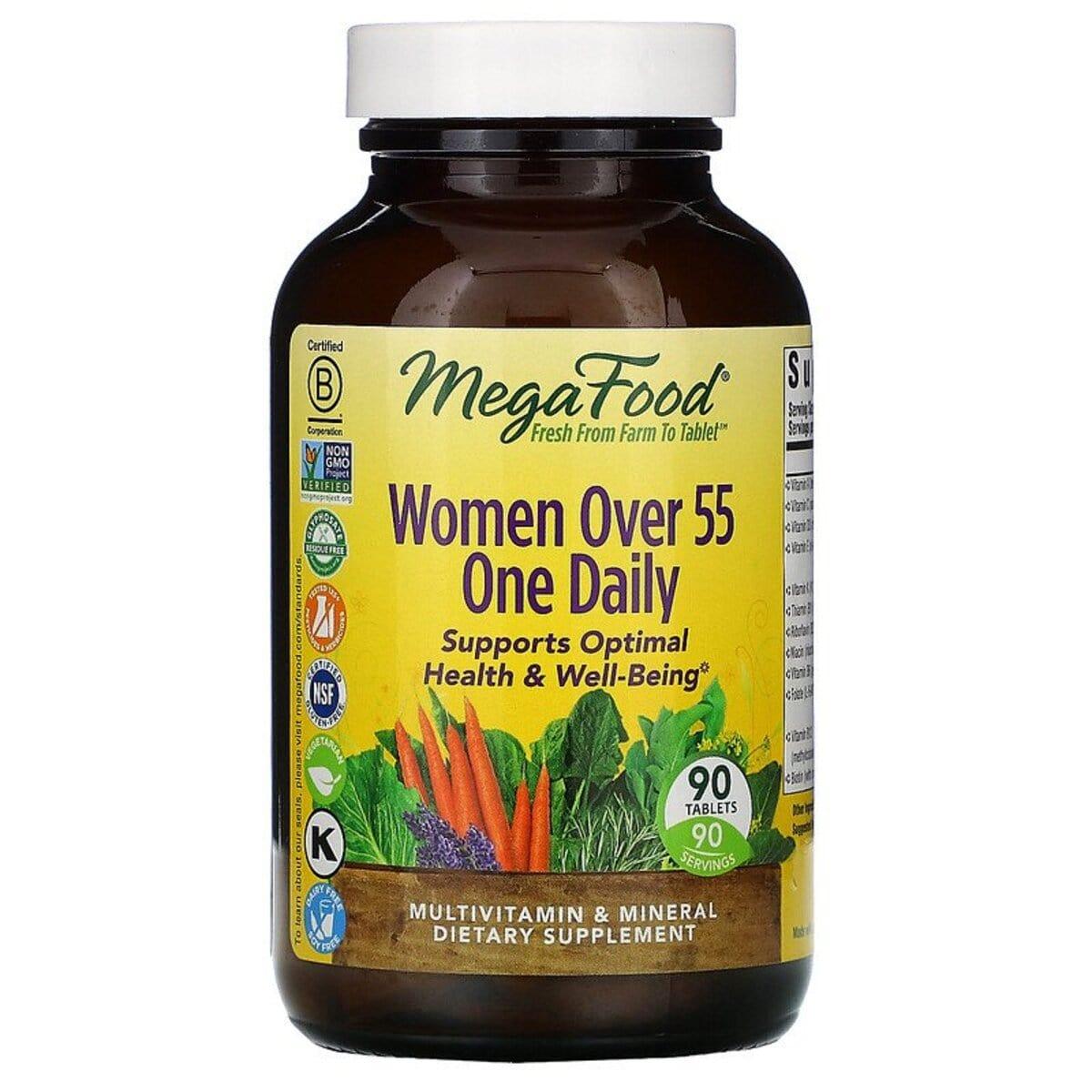 

Мультивитамины для женщин 55+, Women Over 55 One Daily, MegaFood, 90 таблеток