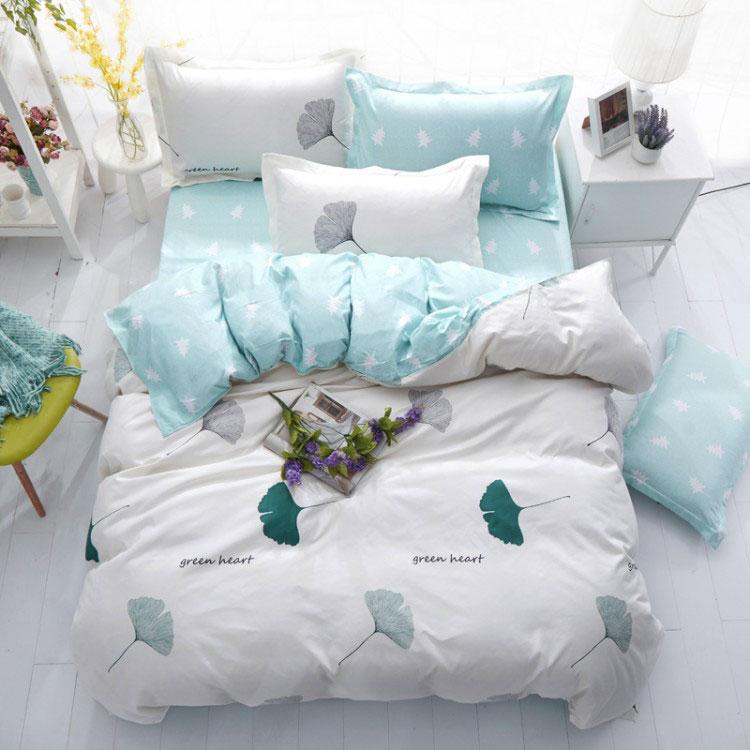 

Комплект постельного белья Зеленое сердце (двуспальный-евро) Berni Home, Бирюзовый