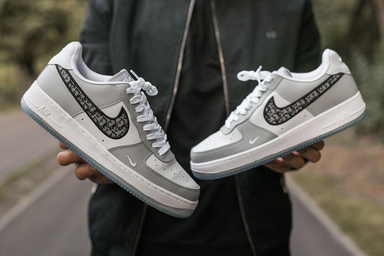 

Мужские кроссовки Nike Air Force 1 x Dior / Найк Аир Джордан Диор 1 Ретро Серые 43, Серый