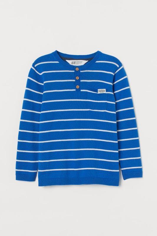 

Пуловер H&M с налокотниками хлопок на 2-4 года 92-104, 3-4 года, голубой
