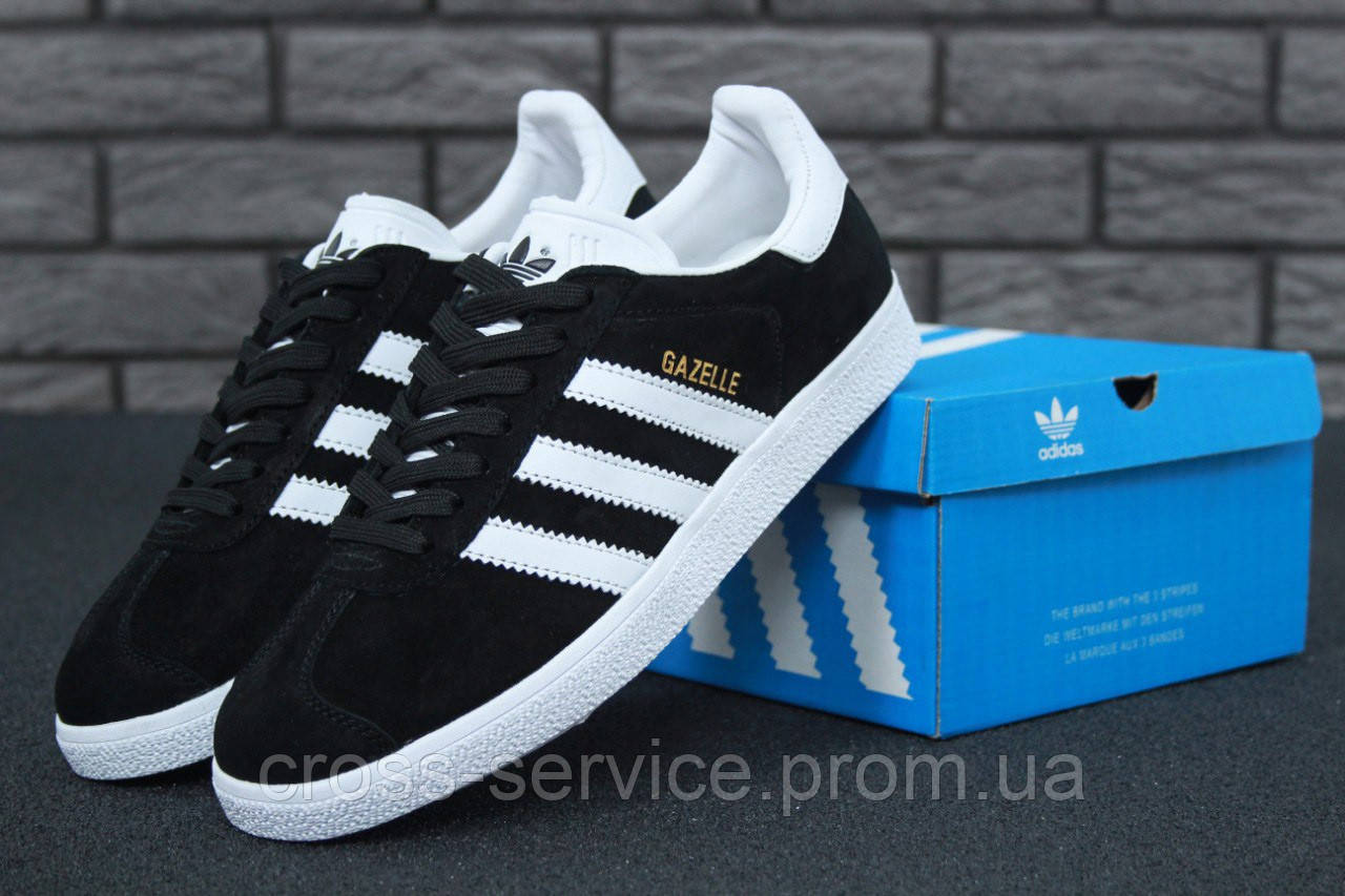 

Кроссовки чоловічі жіночі Adidas Gazelle кросовки чоловічі адидас гезели стильные черные кроси замшевые 41, Черно-белый