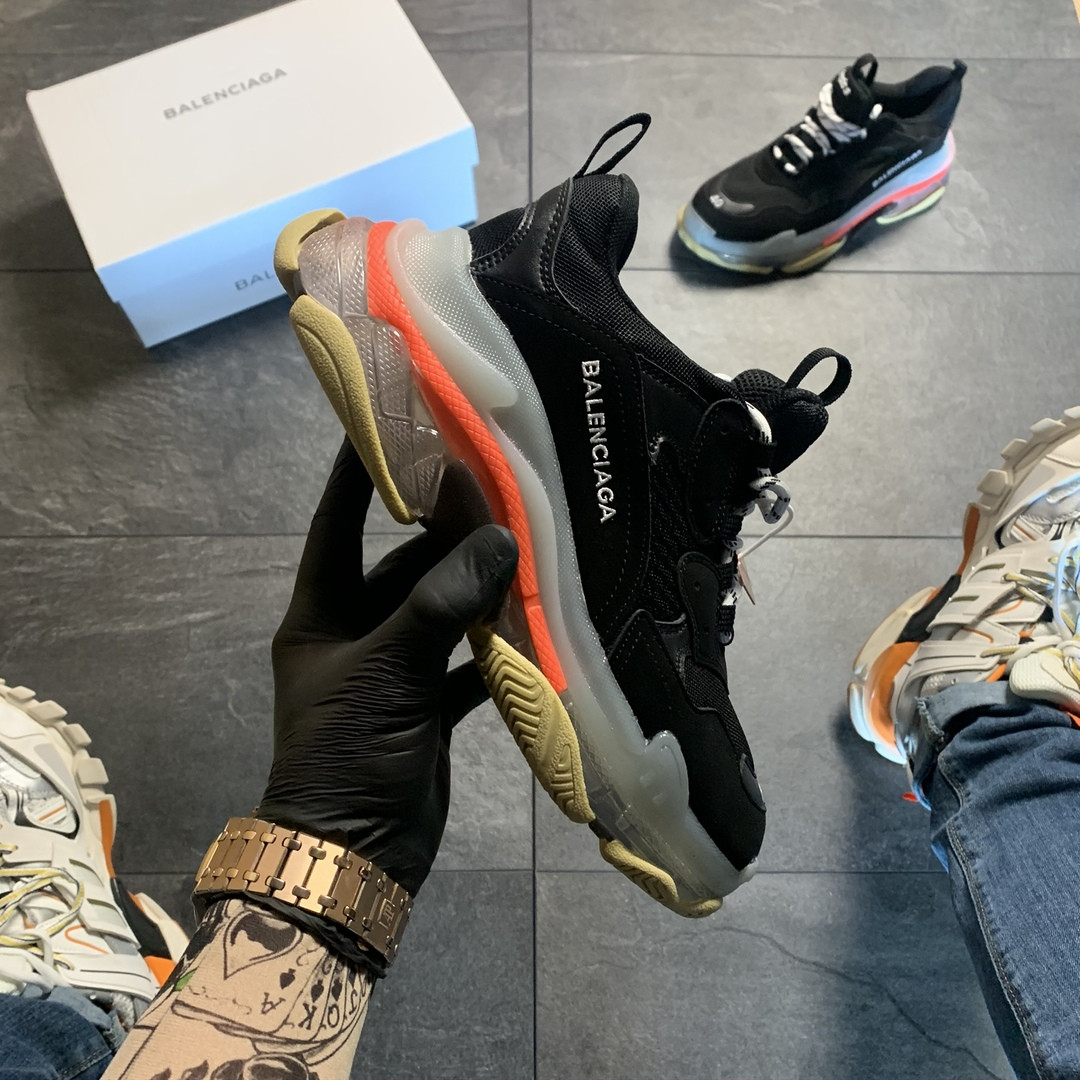 

Balenciaga Triple S Clear Sole Black Red (Черный), Чёрный