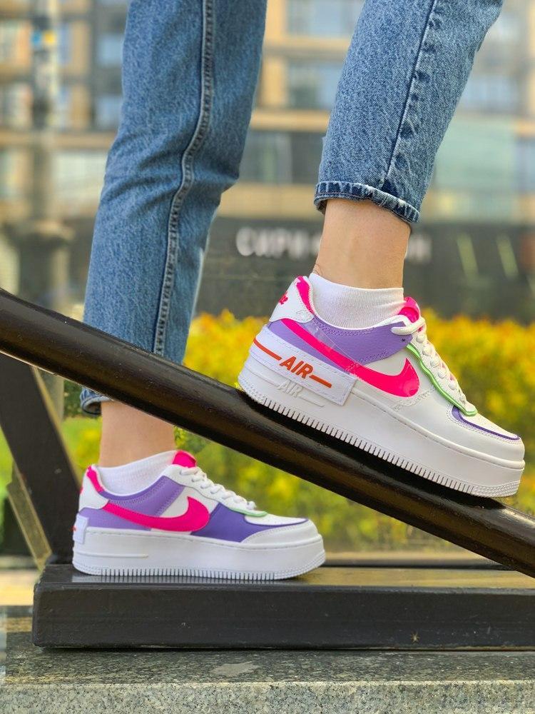 

Женские кроссовки Nike Air Force 1 Shadow White Violet / Найк Аир Форс Шадоу 1 Белые Фиолетовые 38, Фиолетовый